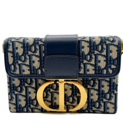 ディオール モンテーニュ30 オブリーク ネイビー キャンバス/レザー ゴールド金具