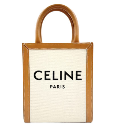 バーティカルカバ ミニ アイボリー/タン レザー/キャンバス